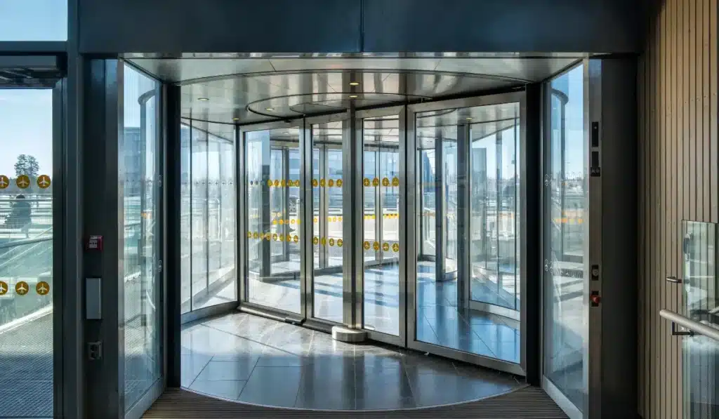 Front revolving transparent automatic rotate door