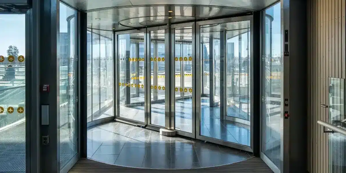 Front revolving transparent automatic rotate door